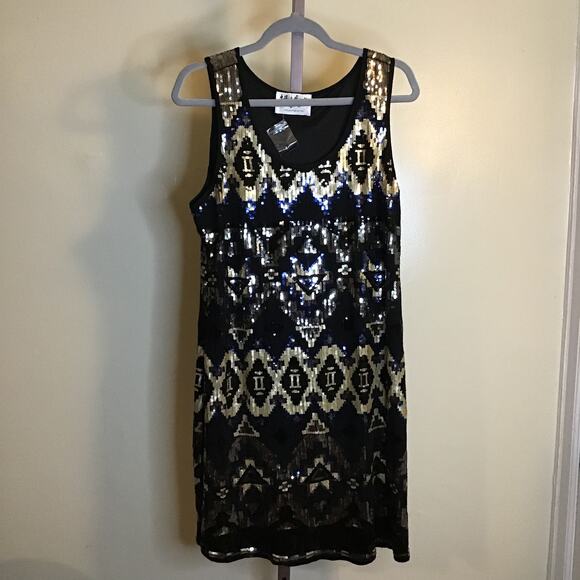 Talk of the Walk Sequin  Evening  Tank Sleeveless  Stretch Dress NWT Sz. XL - Picture 4 of 11